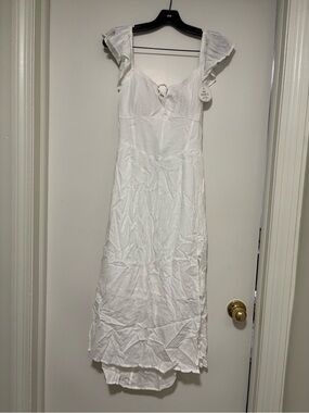 Hollister White Maxi Dress with Ruffle Straps